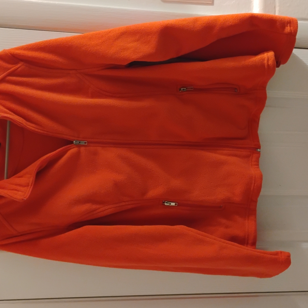 Bright Orange Fleece Jacket by Jessica Nicole